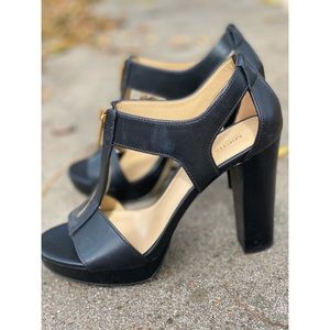 Michael Kors Berkley Lock Leather Platform Sandal